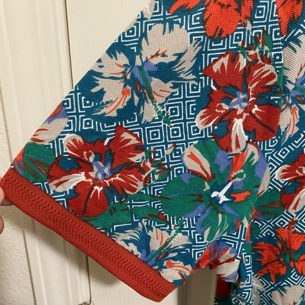 NWT AV VA Kiremit  Floral Polo Shirt Size XXL - Picture 7 of 10
